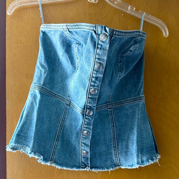 Denim Blue Button-Up Skirt - Picture 1 of 1